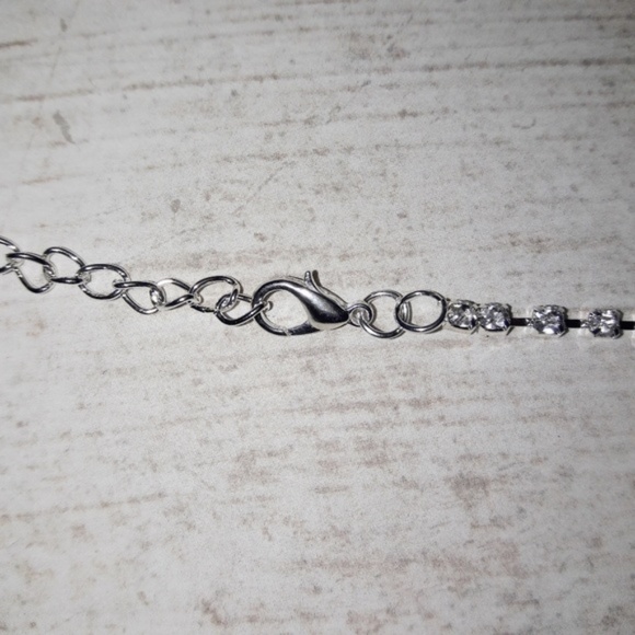 PAIR Rhinestone Crystal Bare Foot Sandal Anklet - Picture 4 of 5